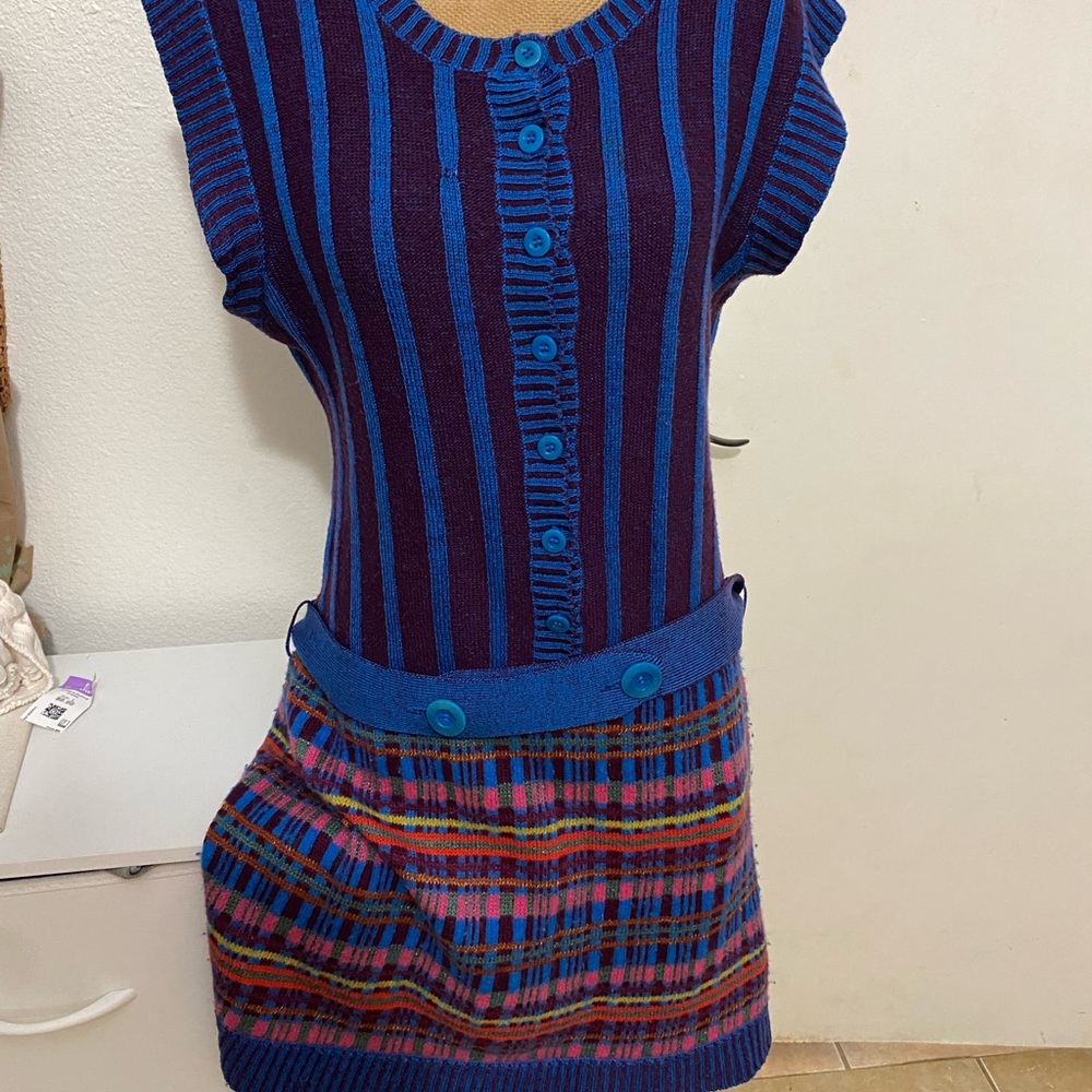 Nanette Lepore Blue and Purple Striped Mini Dress - Picture 4 of 11